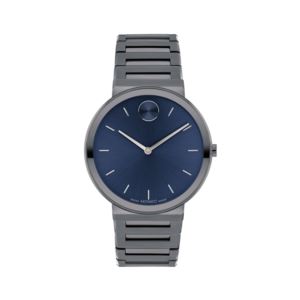 Men%27s+Bold+Horizon+Military+Gray+IP+Stainless+Steel+Watch+Navy+Dial