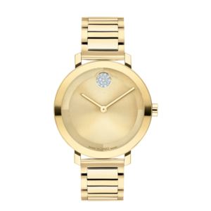 Ladies%27+Bold+Evolution+2.0+Gold-Tone+SS+Watch+w%2F+Crystal+Dot+Gold+Dial