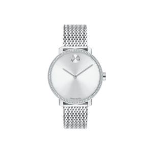 Ladies+BOLD+Shimmer+Crystal+Silver-Tone+Stainless+Steel+Watch+Silver+Dial