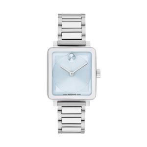 Ladies+BOLD+Evolution+SilverTone+SS+Square+Watch+Light+Blue+Dial