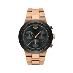 Mens+BOLD+Fusion+Chronograph+Bronze+IP+Stainless+Steel+Watch+Black+Dial