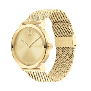 Men%27s+Bold+Evolution+2.0+Gold-Tone+Stainless+Steel+Mesh+Watch+Gold+Dial