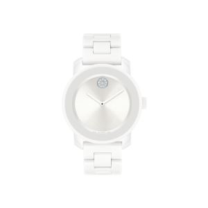 Ladies+BOLD+Ceramic+White+Stainless+steel+Watch+Silver+White+Dial
