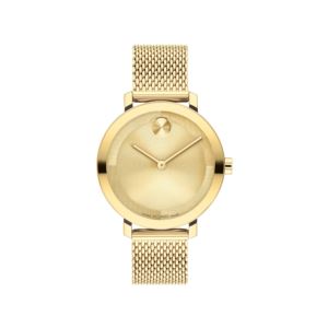 Ladies%27+Bold+Evolution+2.0+Gold-Tone+Stainless+Steel+Mesh+Watch+Gold+Dial