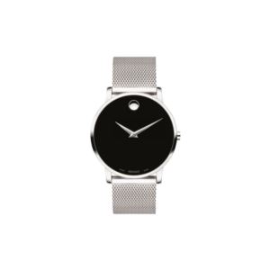 Men%27s+Museum+Classic+Silver-Tone+Stainless+Steel+Mesh+Watch+Black+Dial