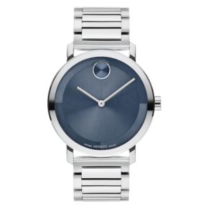 Unisex+BOLD+Evolution+SilverTone+Stainless+Steel+Watch+Dark+Blue+Dial