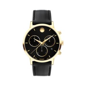 Men%27s+Museum+Classic+Chronograph+Gold+%26+Black+Leather+Strap+Watch+Black+Dial
