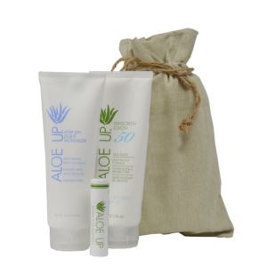 Aloe+Up+Linen+Drawstring+Bag+with+White+Collection+Sunscreen