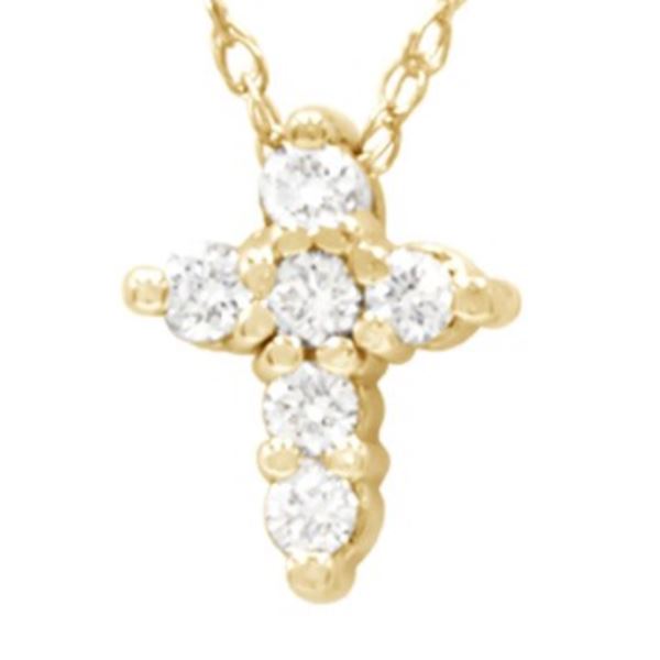 Classic Diamond Cross Pendant in 14KT 