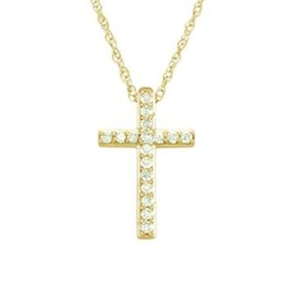Classic Gold and Diamond Cross Pendant 