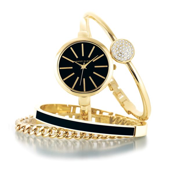 Anne Klein Women's Crystal Accent Rose Gold-Tone Stainless Steel Bangle  Bracelet Watch & Bracelets Set 26mm - Macy's