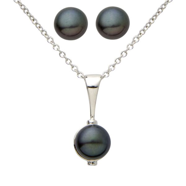 Black Pearl Necklace \u0026 Earring Set